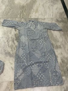Elegant Grey Printed Kurta Set