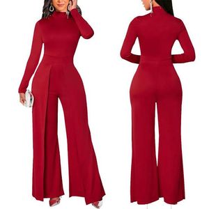 wide leg drape jumpsuit