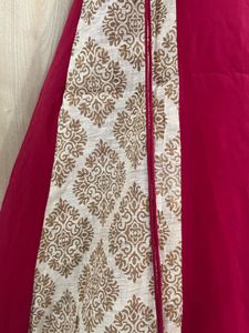 Gerua Anarkali Angarakha style maroon kurta