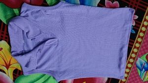 PURPLE RIB COLLAR TOP NEW  FASHION
