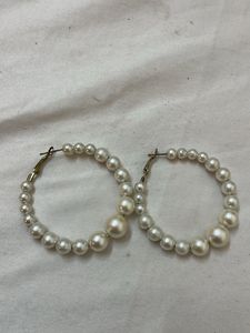 Elegant Pearl Hoop Earrings