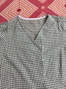 green Puff Sleeve Top