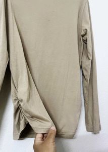 Comfortable Beige Long Sleeve Top