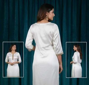 Elegant White Kurta Set (very ligh weight 😍)