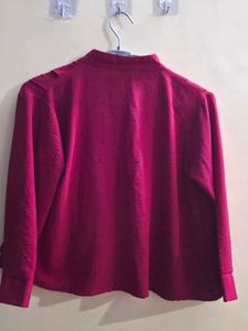 Elegant maroon crop shirt