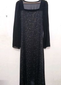 Elegant Black Sparkle Long Sleeve Dress