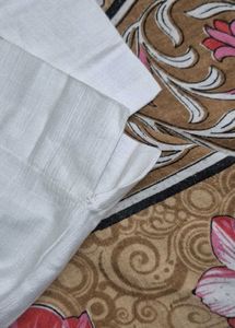 White Cotton Silk Pants