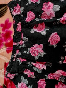 Price Drop-Black Floral Stylish Skirt