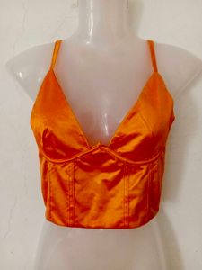 orange Cami Crop Top