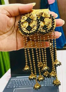 Golden black ear rings