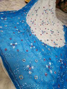 beautiful white and Blue colour combination Ombre