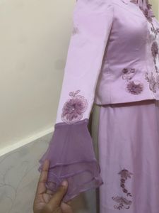 Elegant Lavender Embroidered Gown