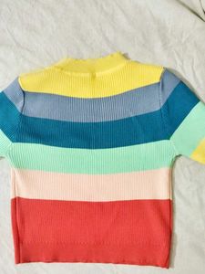 Retro Striped Crop Top