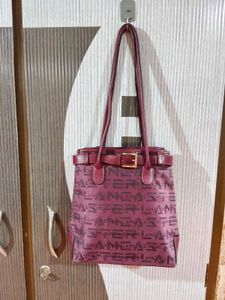 Lancaster Burgundy Monogram Tote Bag