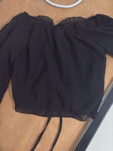 Chic Black Smocked Top