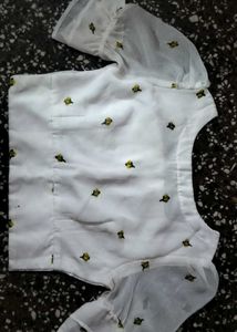 Chic White Embroidered Crop Top