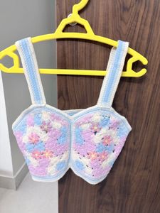 Crochet Bralette with Flower Design