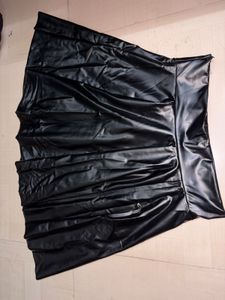 Black Faux Leather Mini Skirt
