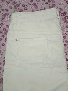 Cream Colored Pants with Side Stripe