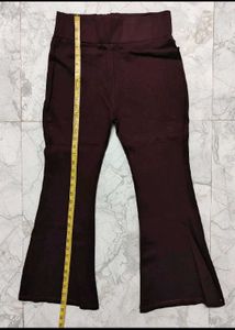 wine maroon Flared Bell Bottom Pants retro