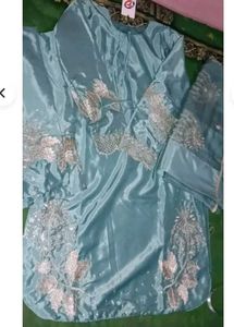 Silk Teal Kurta Set with Dupatta