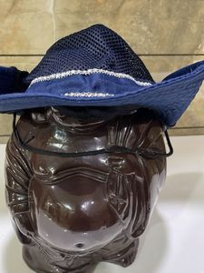 Navy Blue Bucket Hat with Mesh Detail