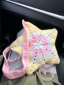 Crochet Star Clutch Bag with Charm
