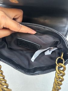 ZARA Black Quilted Chain Crossbody Bag