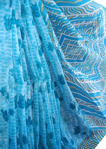 Vibrant Blue Tie-Dye Saree