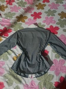 Striped Collared Button-Up Shirt