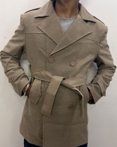 Stylish Tan Trench Coat L SIZE