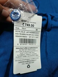 Blue Wide-Leg Trousers