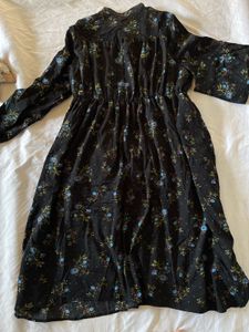 Black Floral Midi Dress