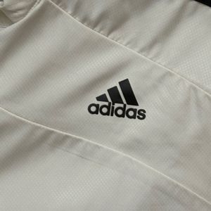 Adidas Unisex White Three Stripe Jacket