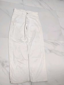 Beige coloured wide leg