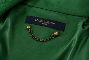 🔥 Louis Vuitton (LV) Green &amp; White Varsity Jacket