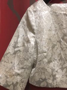Forever New silver crop top/ jacket XL