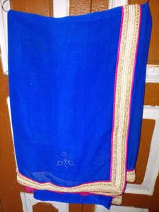 Elegant Royal Blue Saree with Border