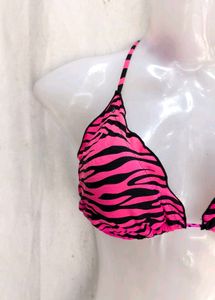 Hot Pink Tiger Print Bikini Top
