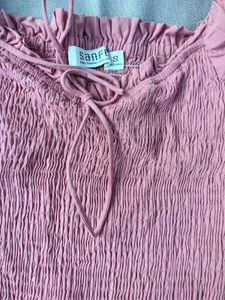 Smocked Puff Sleeve Peplum Top