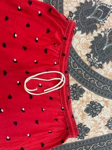 Cute Red Heart Print Shorts