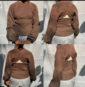 Cocoa cutout back sweater