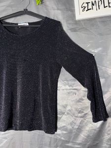 Sparkly Black Long Sleeve Top