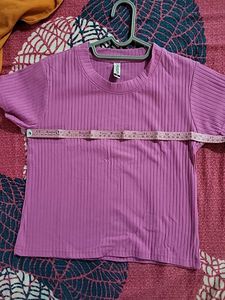 Ribbed Pink Crop Top