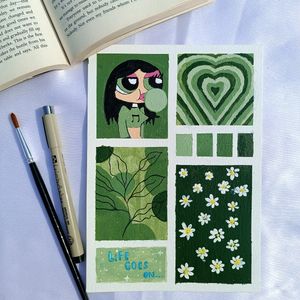 Green Mood board Painting