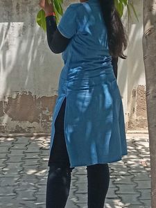 Denim Kurti with Embroidery