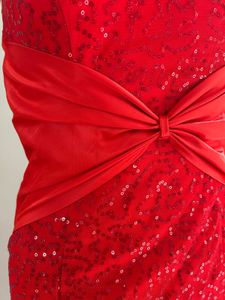 Stunning Red Sequined Halter Neck Dress