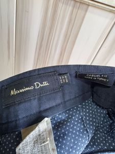 Massimo Dutti Navy Blue Casual Fit Formal Jeans