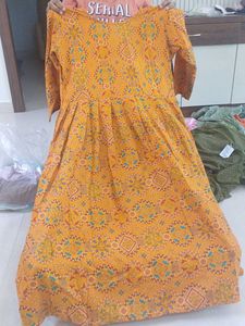 Yellow Printed Kurta