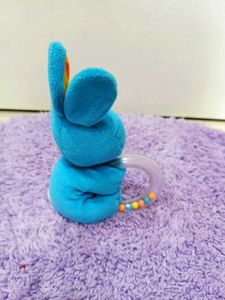 Cute Blue Bunny Rattle Toy